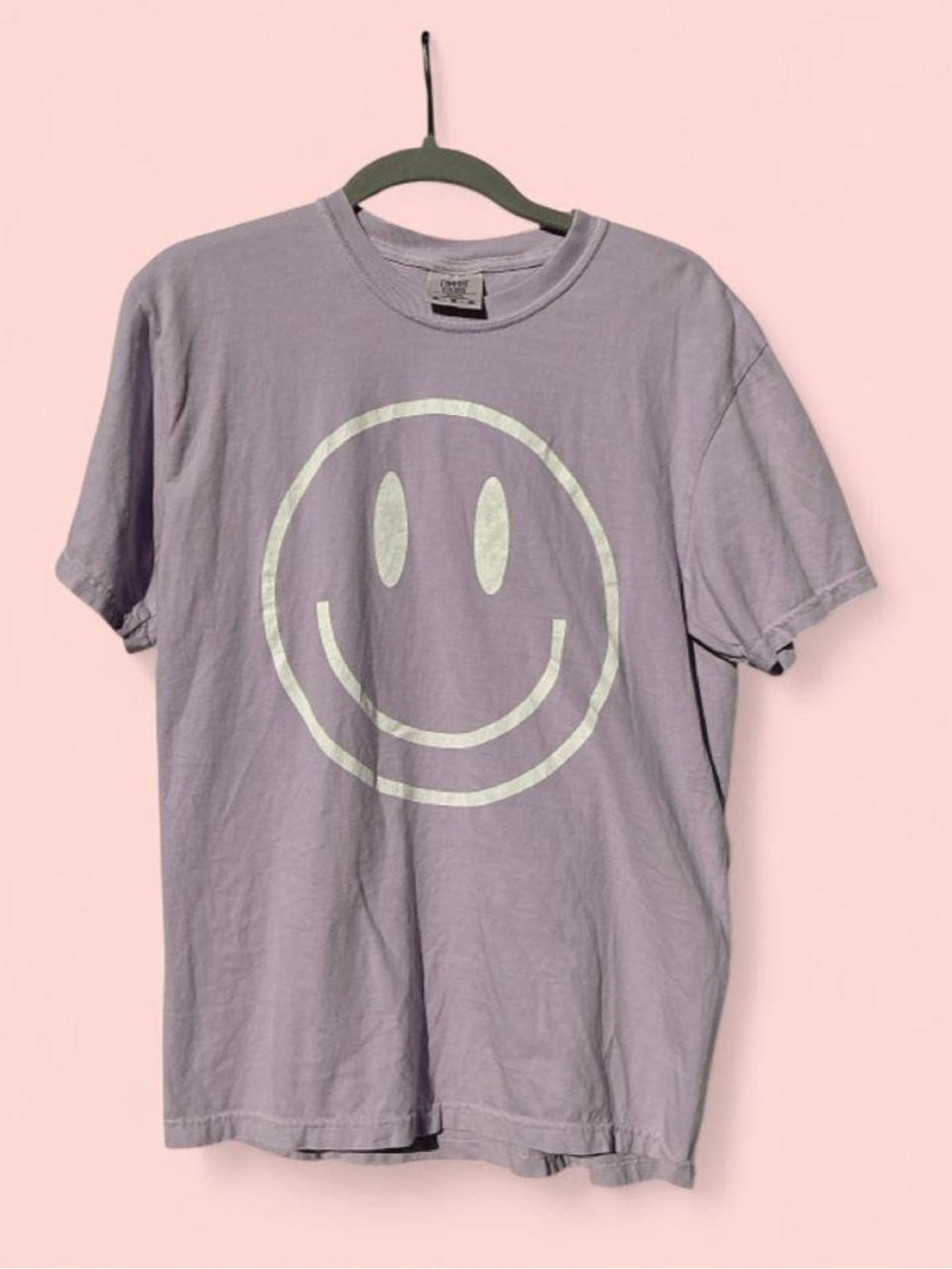Comfort Colors Lavender Smiley Face Tee